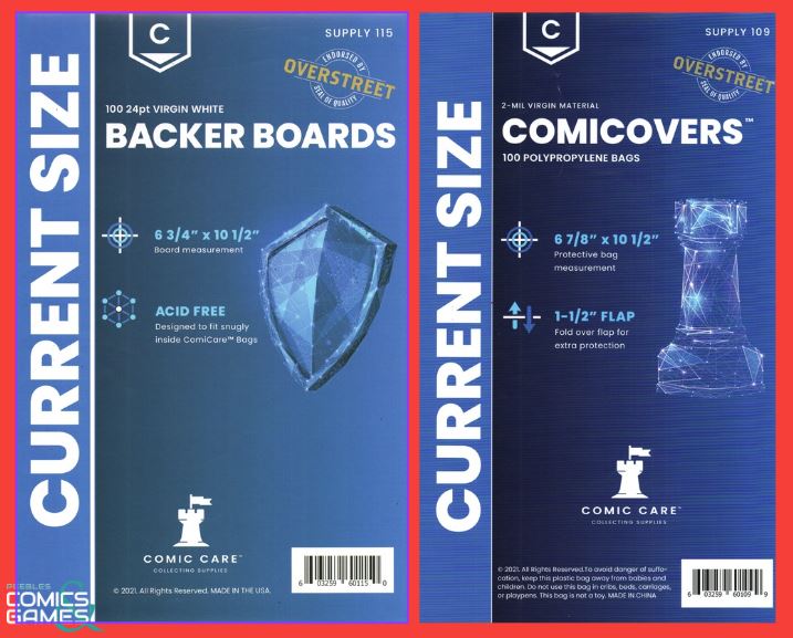 100 x COMIC CARE CURRENT SIZE BAGS AND BACKER BOARDS