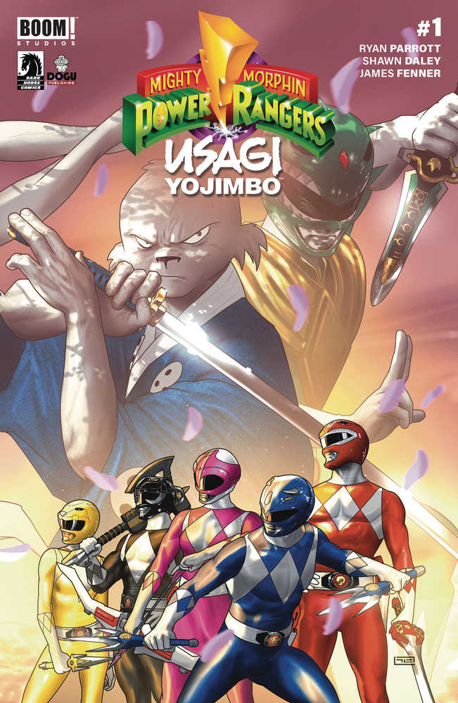 MIGHTY MORPHIN POWER RANGERS USAGI YOJIMBO #1 COVER A CLARKE