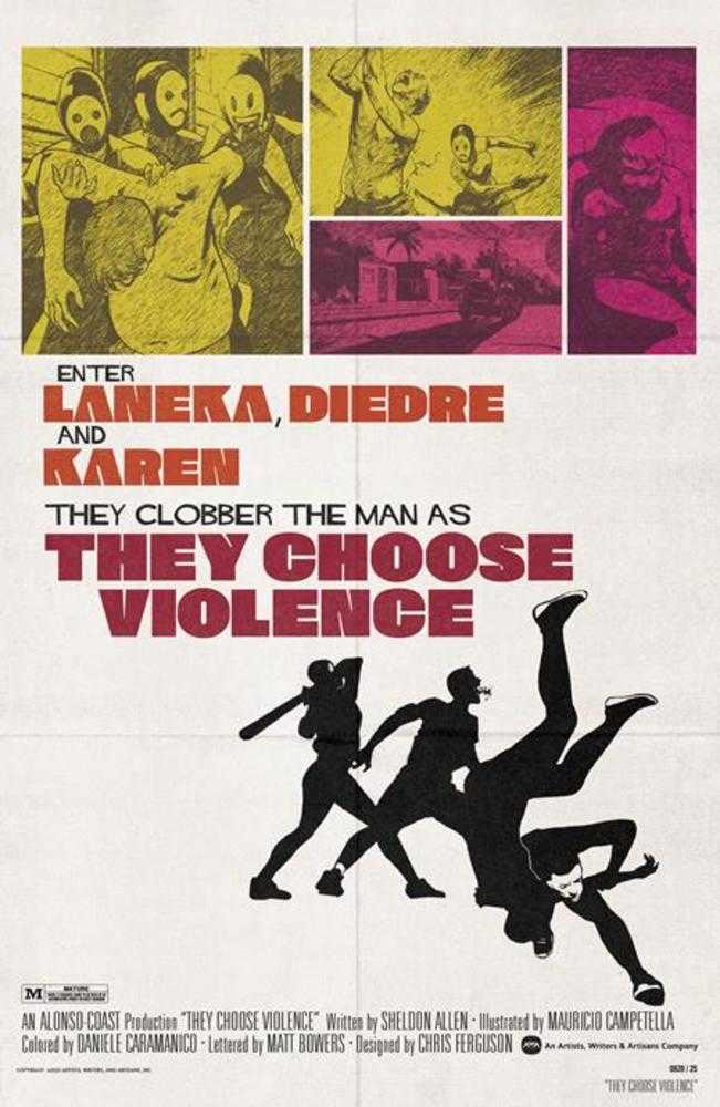 THEY CHOOSE VIOLENCE #3 (OF 5) COVER B CHRIS FERGUSON & MAURICIO CAMPETELLA BLAXPLOITATION FILM HOMAGE VARIANT (MATURE)