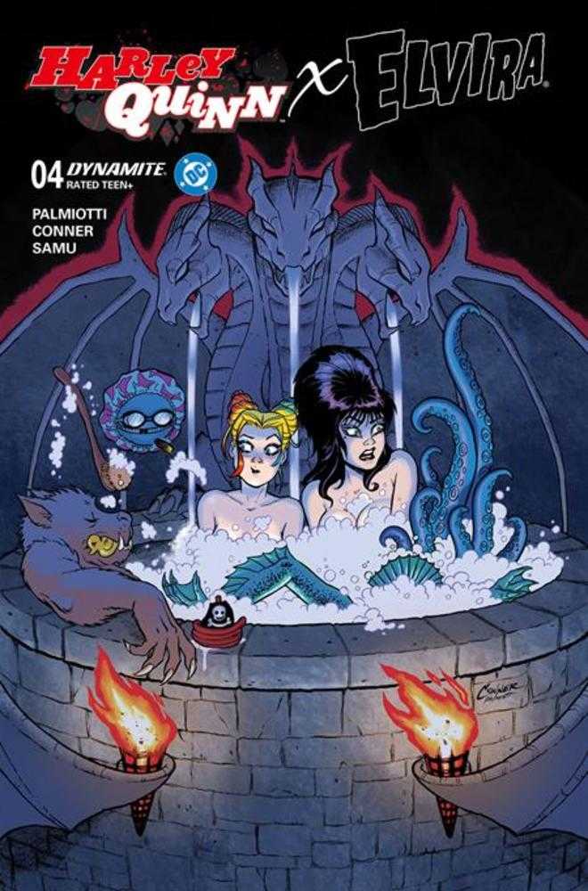 HARLEY QUINN X ELVIRA #4 COVER A AMANDA CONNER HOT TUB (2026) Comic