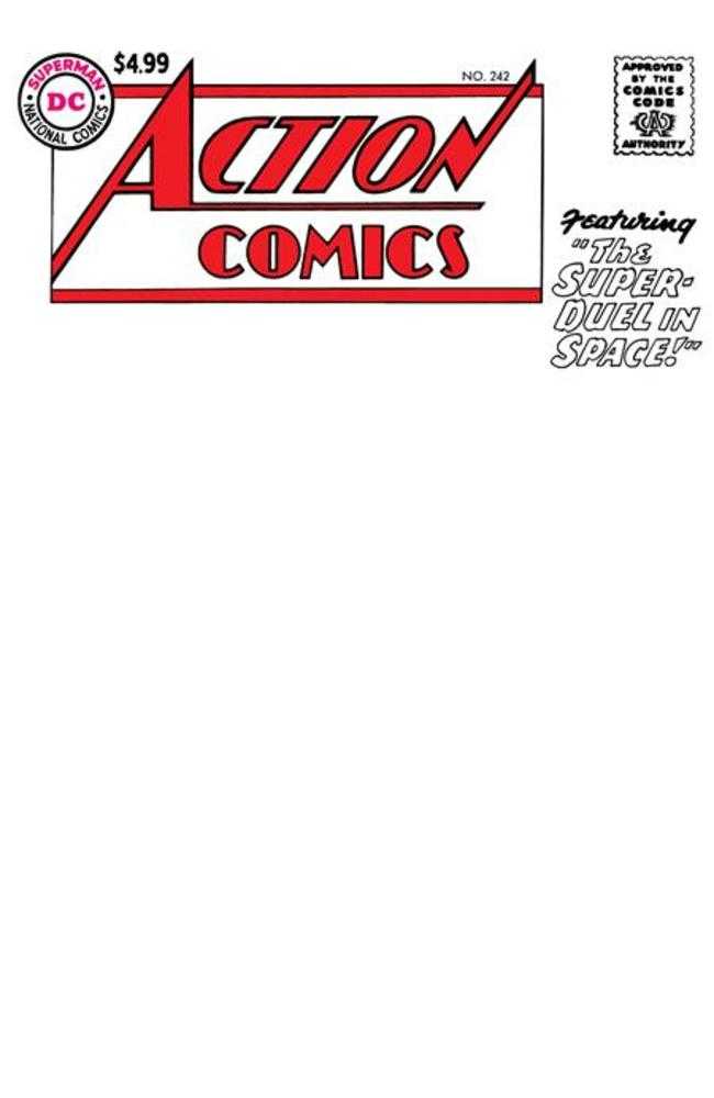 ACTION COMICS #242 FACSIMILE EDITION COVER B BLANK CARD STOCK VARIANT