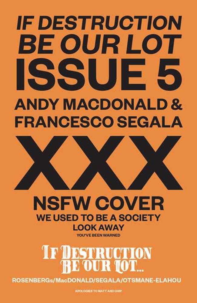 IF DESTRUCTION BE OUR LOT #5 COVER C ANDY MACDONALD & FRANCESCO SEGALA NSFW POLYBAGGED