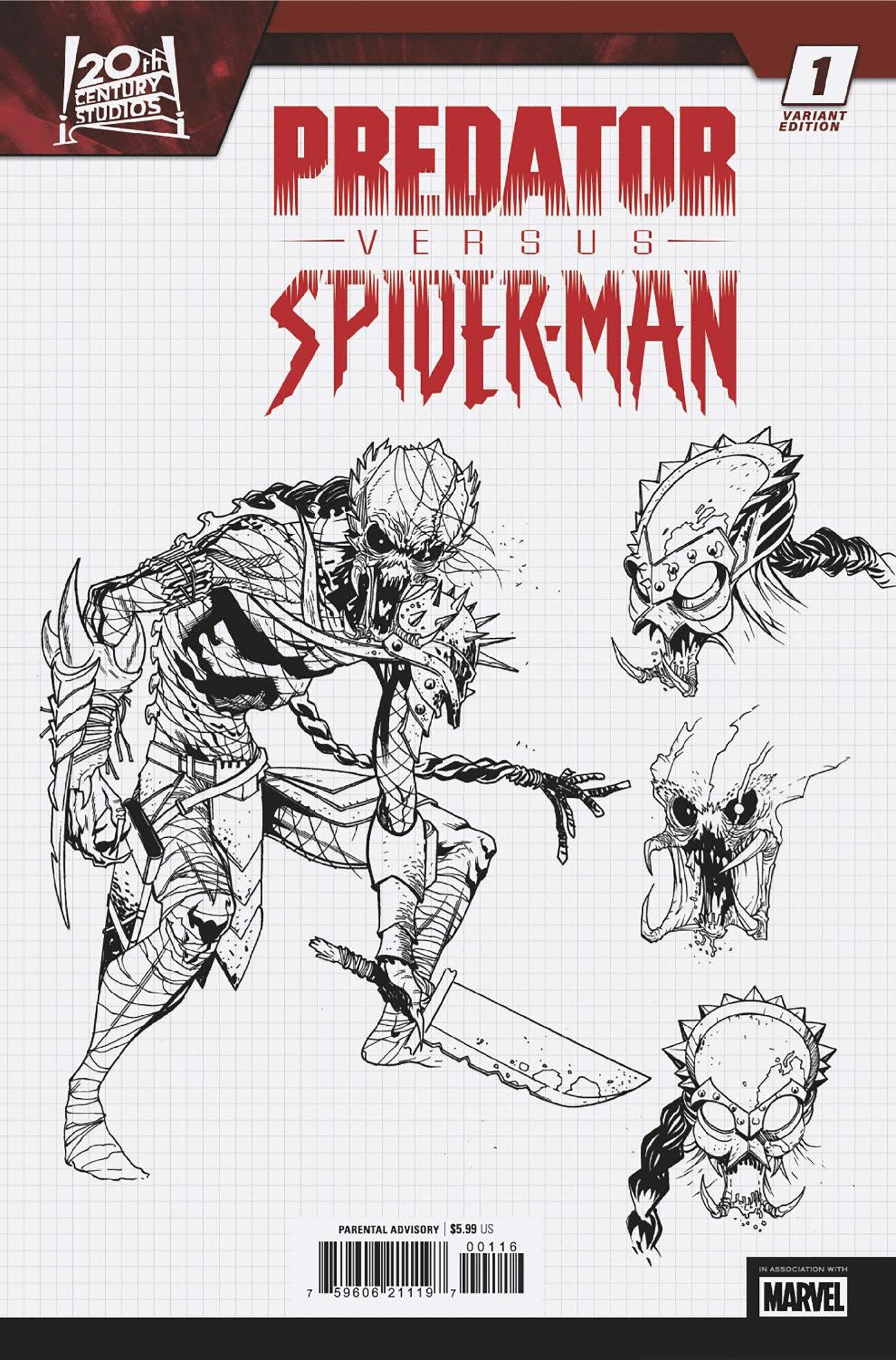 PREDATOR VS SPIDER-MAN #1 (OF 4) 1:10 VARIANT DESIGN VARIANT