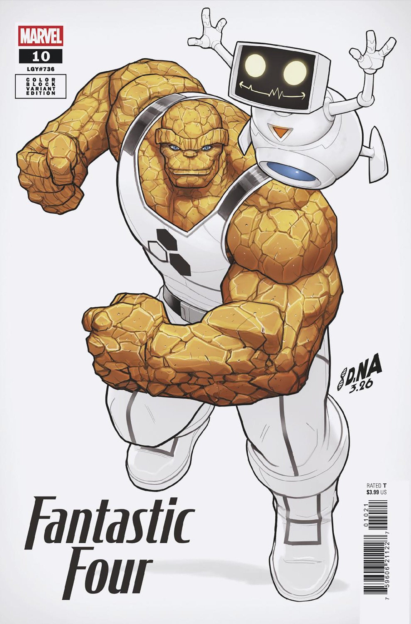 FANTASTIC FOUR #10 DAVID NAKAYAMA COLOR BLOCK WHITE VARIANT (Marvel 2026) Comic