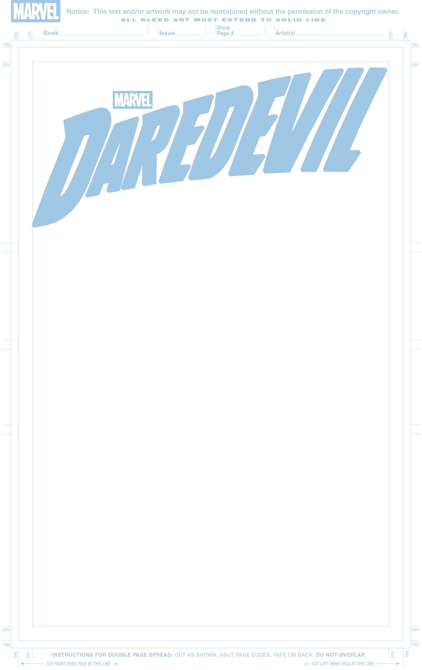 DAREDEVIL #1 BLUE LINE BLANK COVER VARIANT (Marvel 2026) 1st Print Comic