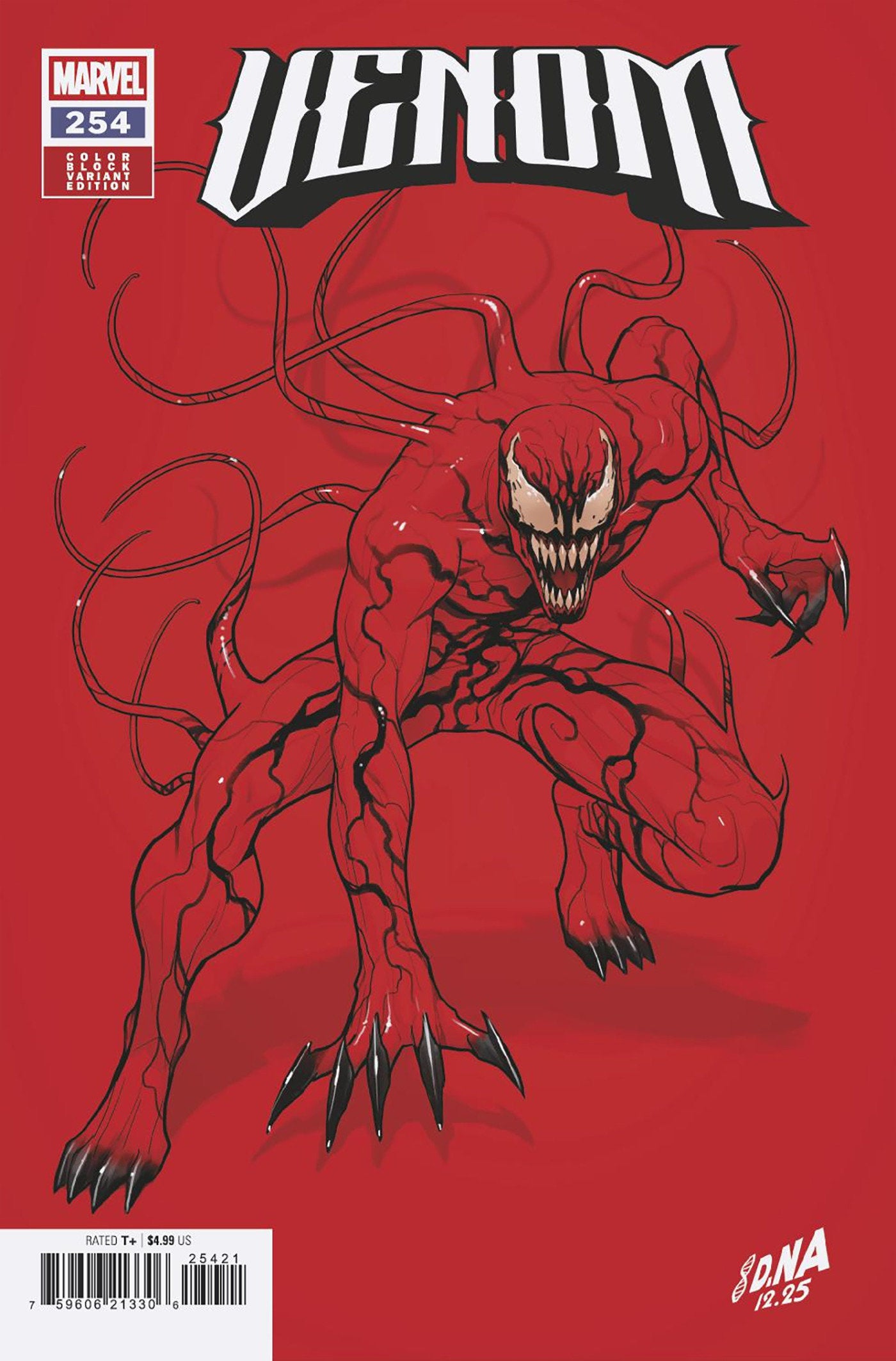 VENOM #254 DAVID NAKAYAMA COLOR BLOCK RED VARIANT (Marvel 2026) 1st Print Comic