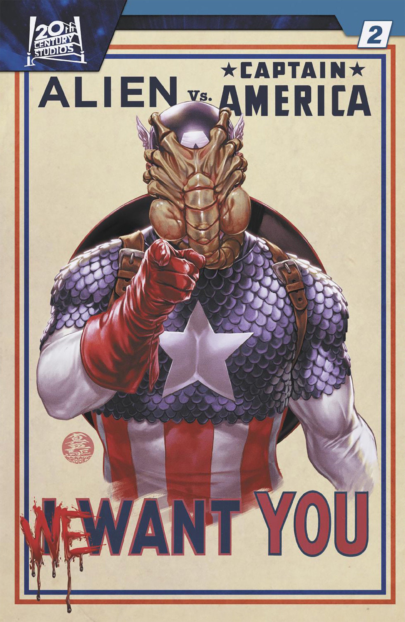 ALIEN VS. CAPTAIN AMERICA #2 MARK BROOKS VARIANT (Marvel 2025) Comic