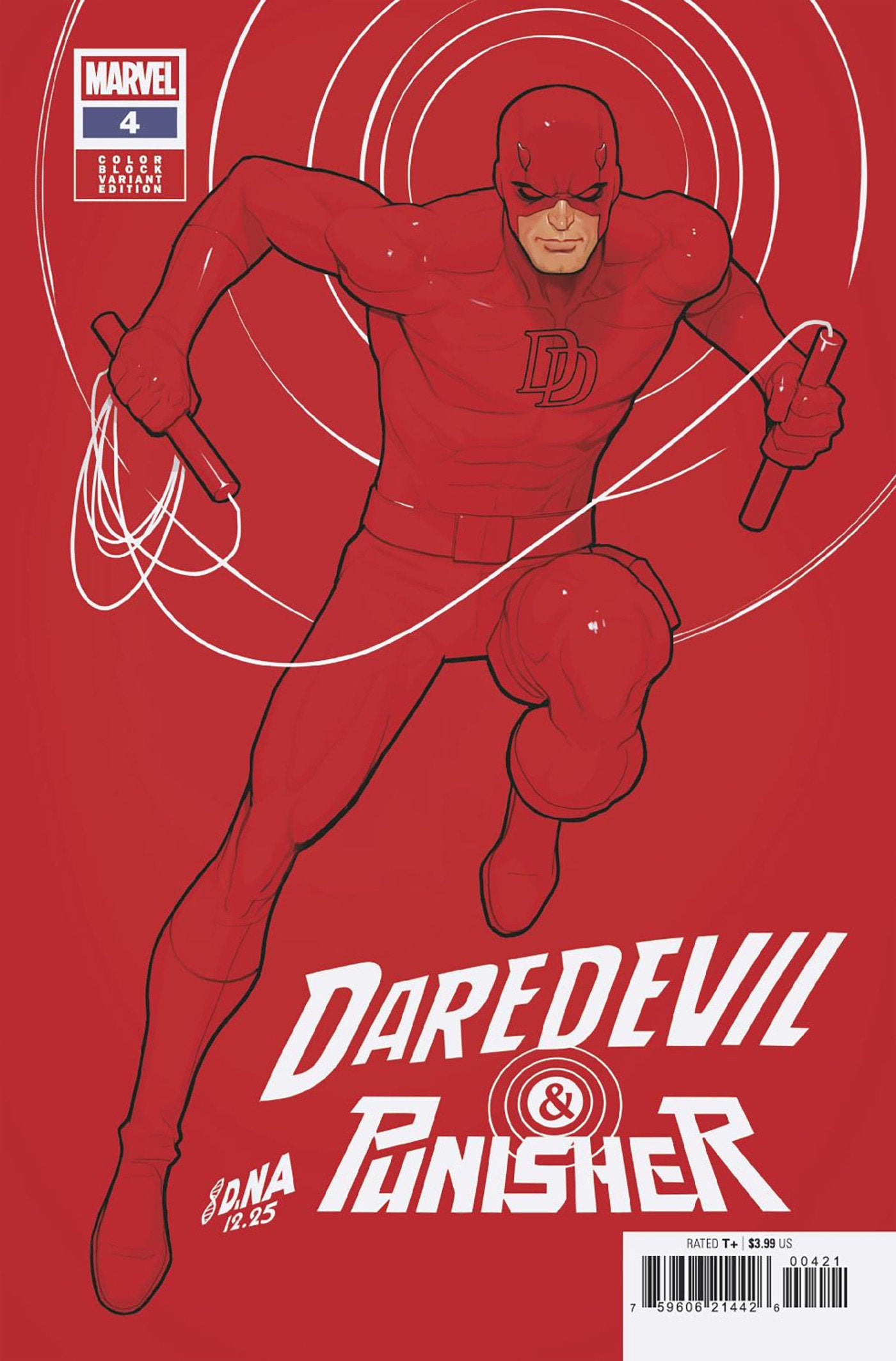 DAREDEVIL/PUNISHER: THE DEVIL'S TRIGGER #4 DAVID NAKAYAMA COLOR BLOCK RED VARIAN