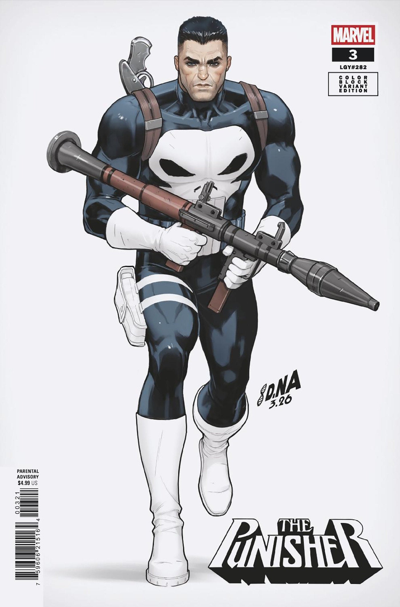 PUNISHER #3 DAVID NAKAYAMA COLOR BLOCK WHITE VARIANT (Marvel 2026) Comic