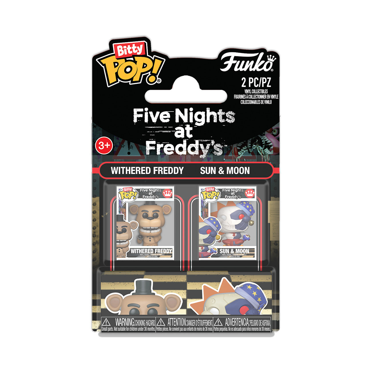 BITTY POP FNAF S2 FREDDY & SUN/MOON 2-PK