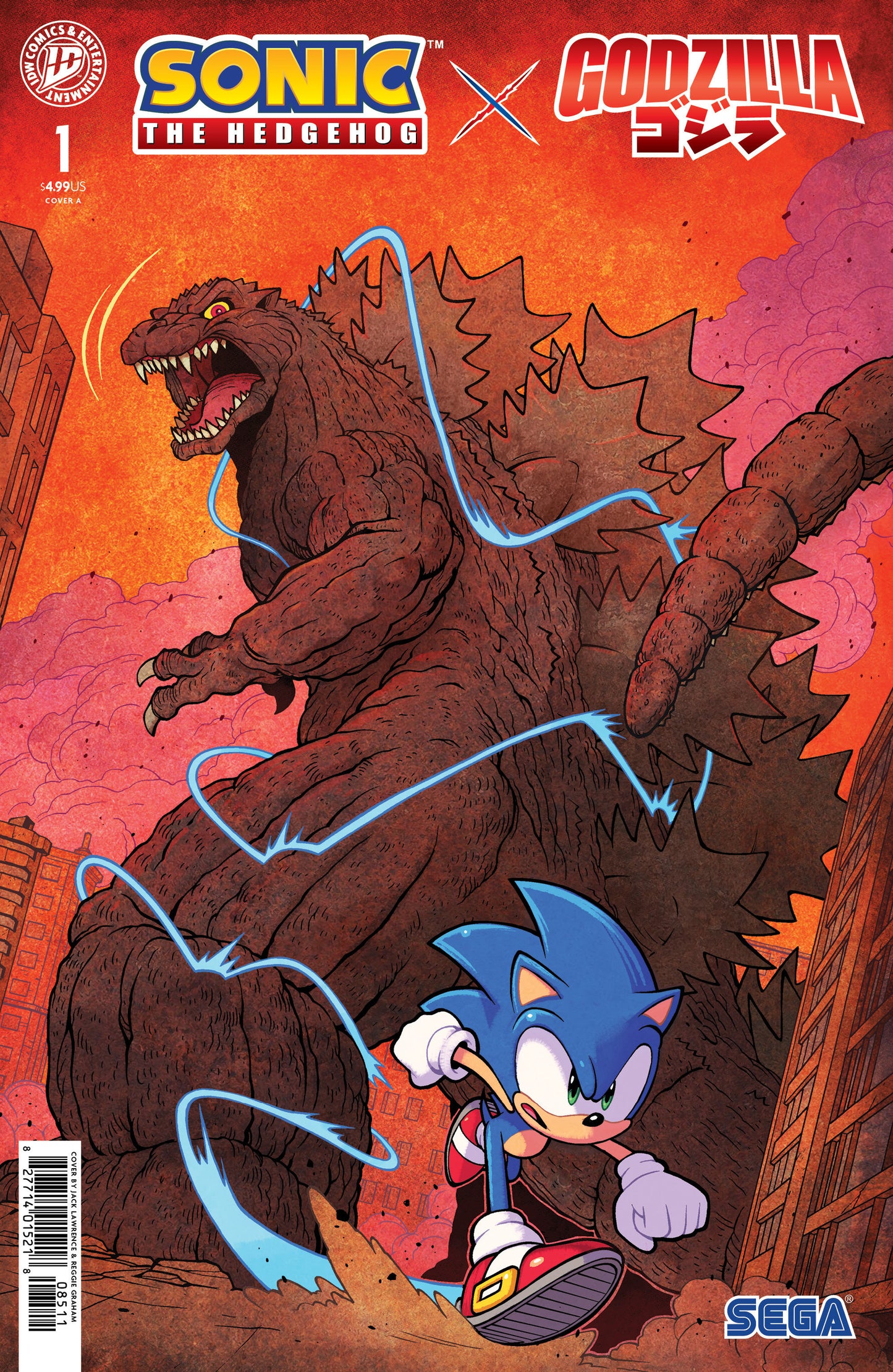 SONIC THE HEDGEHOG X GODZILLA #1 COVER A (LAWRENCE) (IDW Publishing 2026) Comic