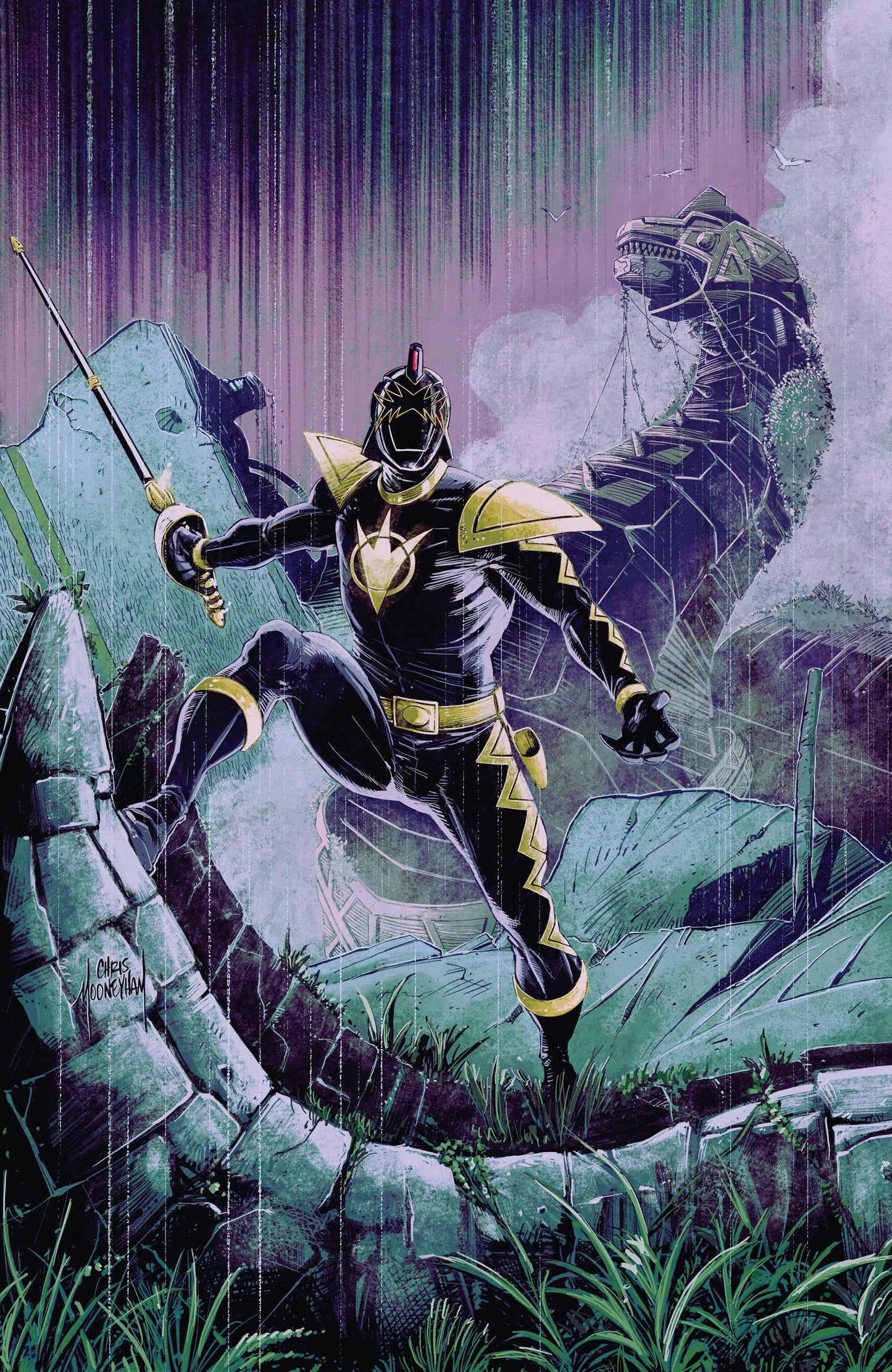 POWER RANGERS GREEN #1 C TOMMY OLIVER CARD STOCK CONNECTING VARIANT