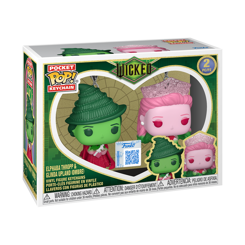 POP KEYCHAIN WICKED ELPHABA & GLINDA (OMBRE) 2-PK