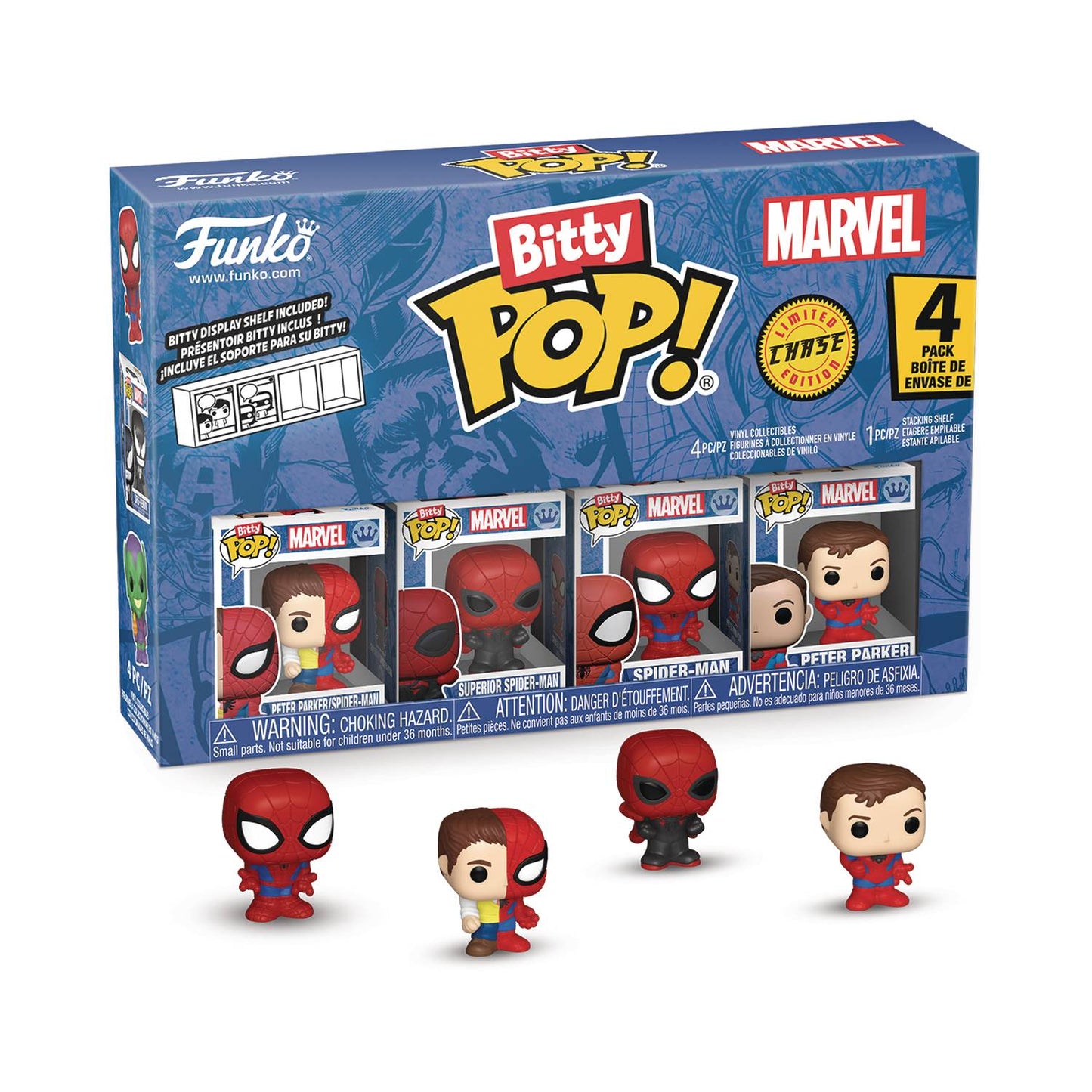 BITTY POP SPIDER-MAN PARKER SPLIT 4 PACK