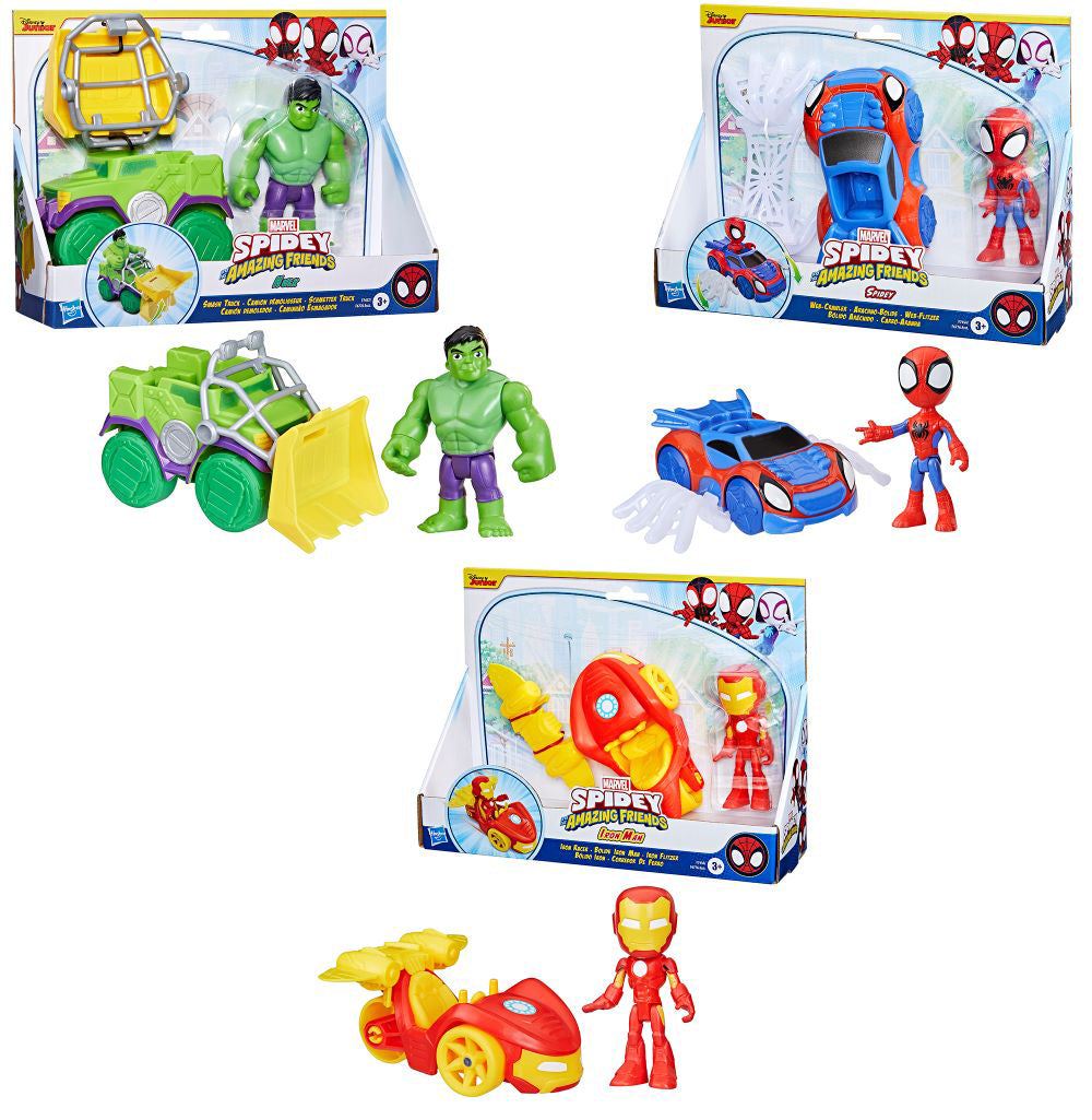 SPIDEY AND AMAZING FRIENDS VEHICLE AND 4 INCH FIGURE