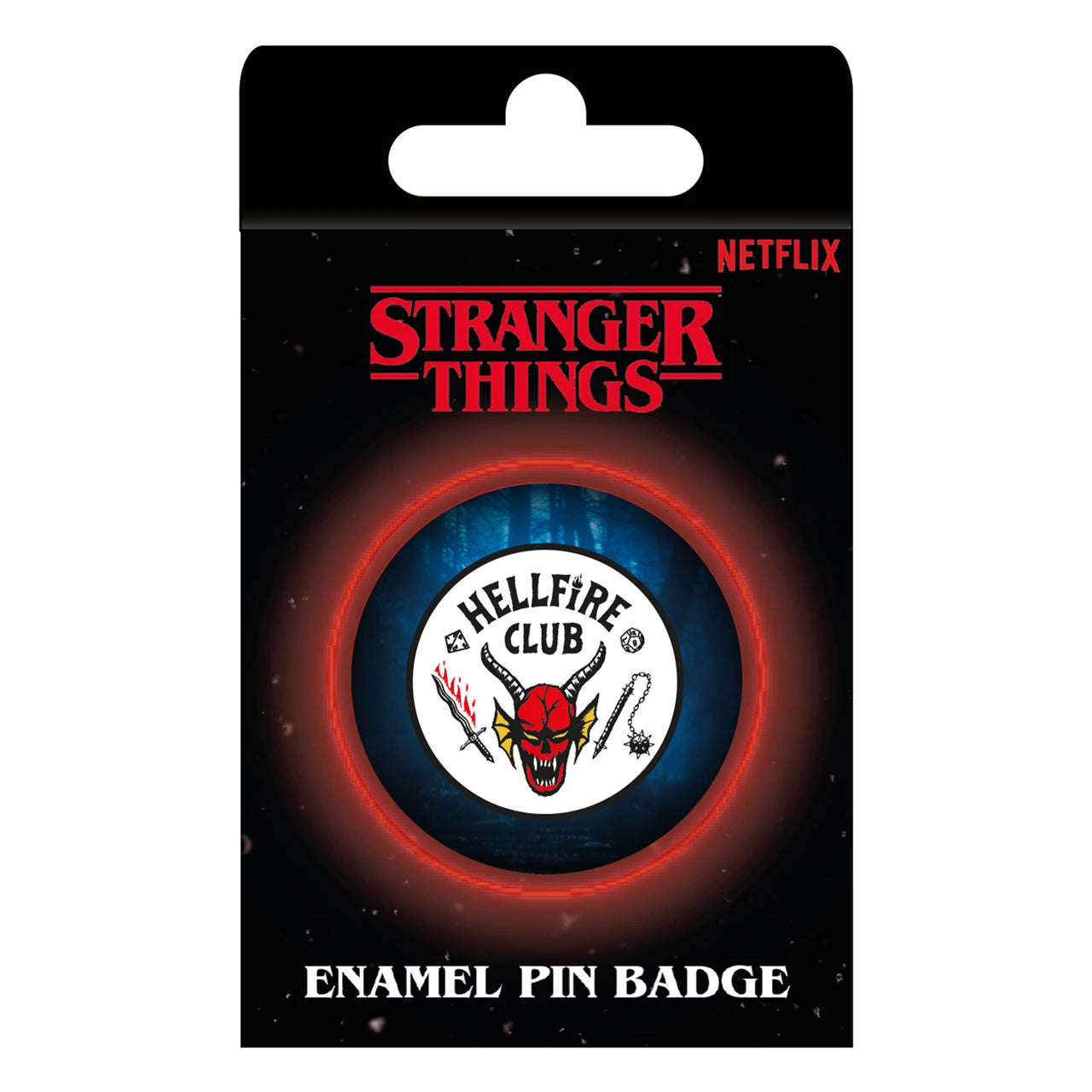 STRANGER THINGS HELLFIRE ENAMEL PIN BADGE
