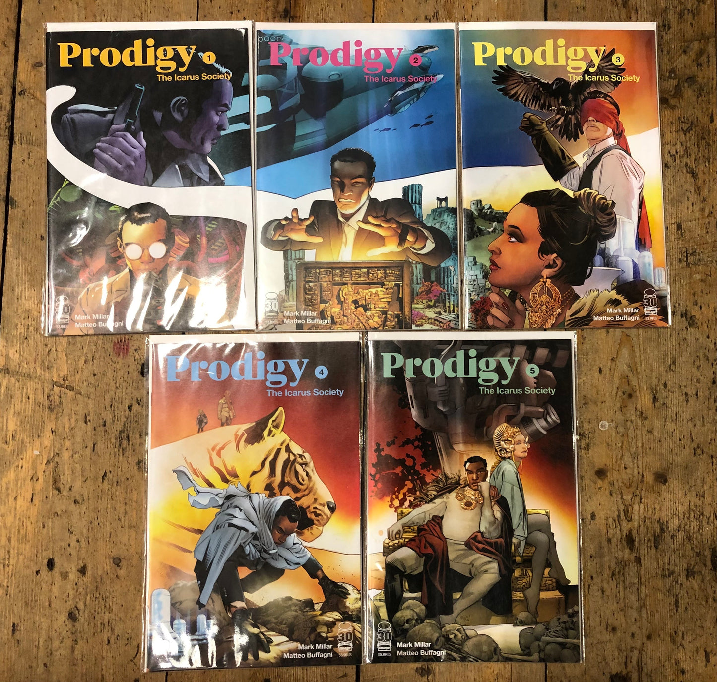 Prodigy: The Icarus Society #1/#2/#3/#4/#5 VF/NM complete series Image Mark Millar SET