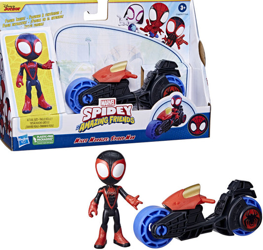 SPIDEY MOTO ACTION FIGURE AND BIKE SPIDEY / MILES / GHOST-SPIDER