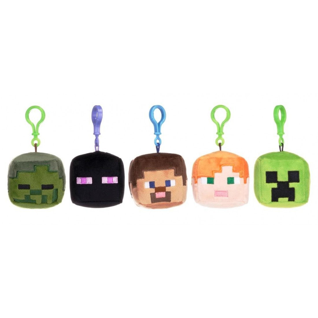MINECRAFT BAG CLIPS 6CM PLUSH HEADS