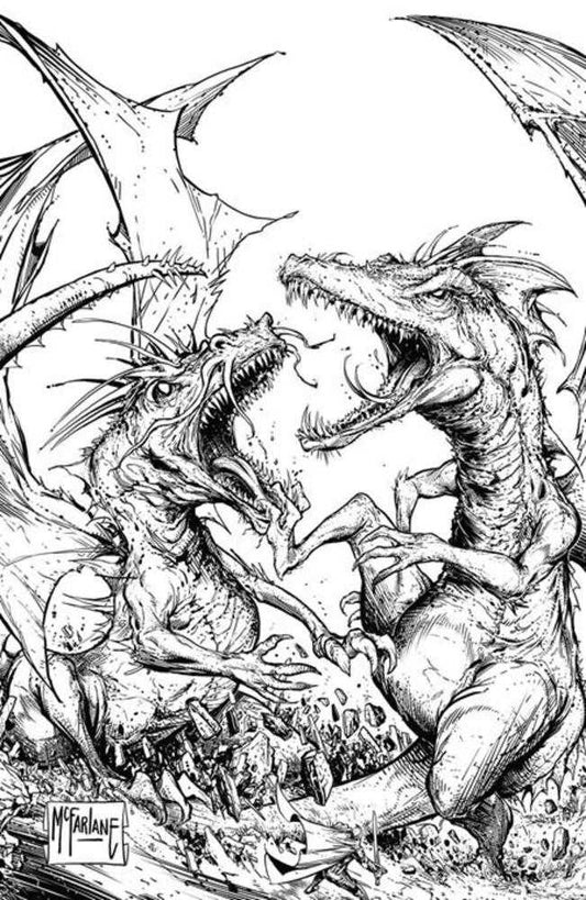 KNIGHTS VS SAMURAI #1 COVER B 1:50 TODD MCFARLANE & DAVID DASTMALCHIAN BLACK & WHITE SIGNED FULL ART VARIANT