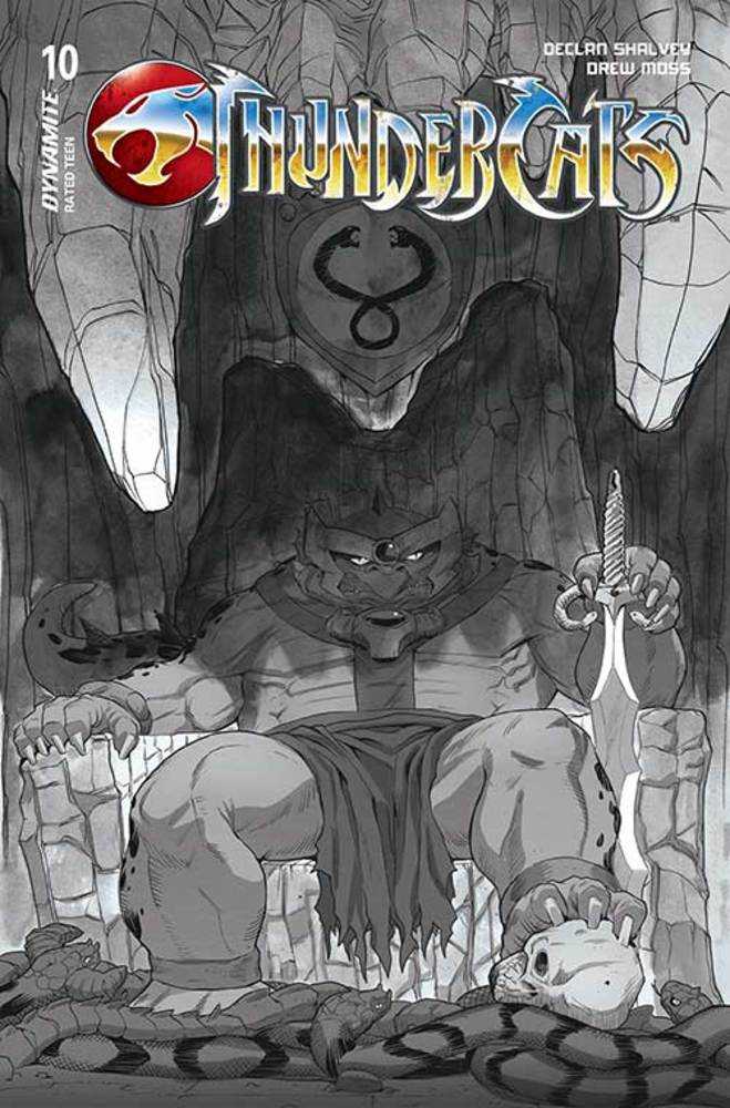 THUNDERCATS #10 COVER T 7 COPY FOC VARIANT EDITION MOSS SLITHE BLACK & WHITE