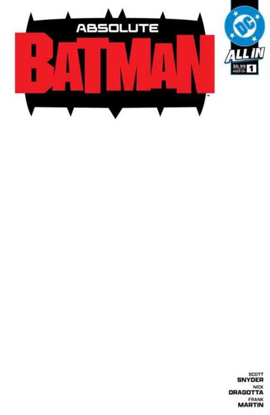 ABSOLUTE BATMAN #1 4TH PRINT COVER C BLANK CARD STOCK VARIANT