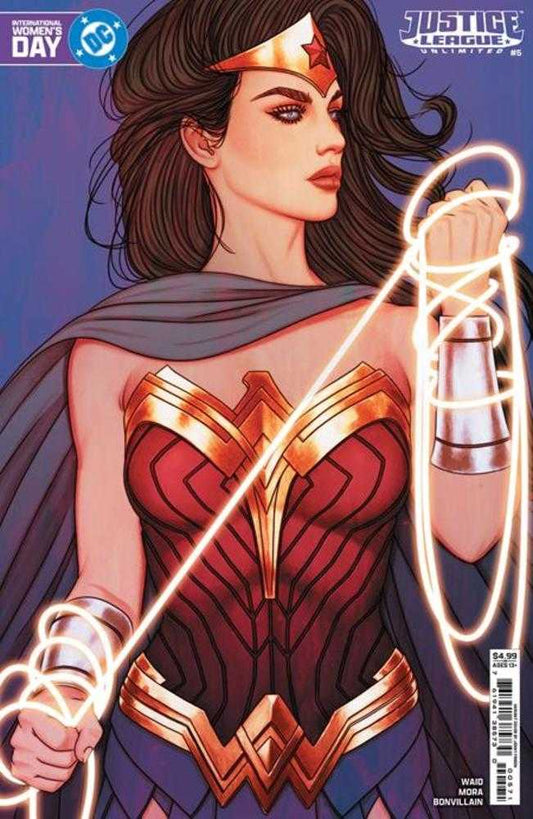 JUSTICE LEAGUE UNLIMITED #5 COVER E JENNY FRISON INTERNATIONAL WOMENS DAY WONDER WOMAN CARD STOCK VARIANT