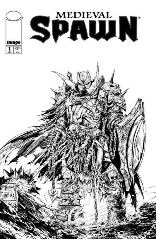 MEDIEVAL SPAWN #1 (OF 4) COVER B TODD MCFARLANE & FRANCESCO MATTINA BLACK & WHITE VARIANT