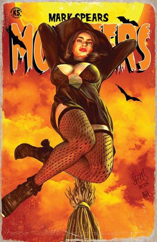 MARK SPEARS MONSTERS #7 COVER B MARK SPEARS HEXY THE WITCH JSA CLASSIFIED #1 HOMAGE VARIANT