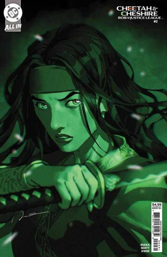 CHEETAH AND CHESHIRE ROB THE JUSTICE LEAGUE #2 (OF 6) COVER B GERALD PAREL CARD STOCK VARIANT