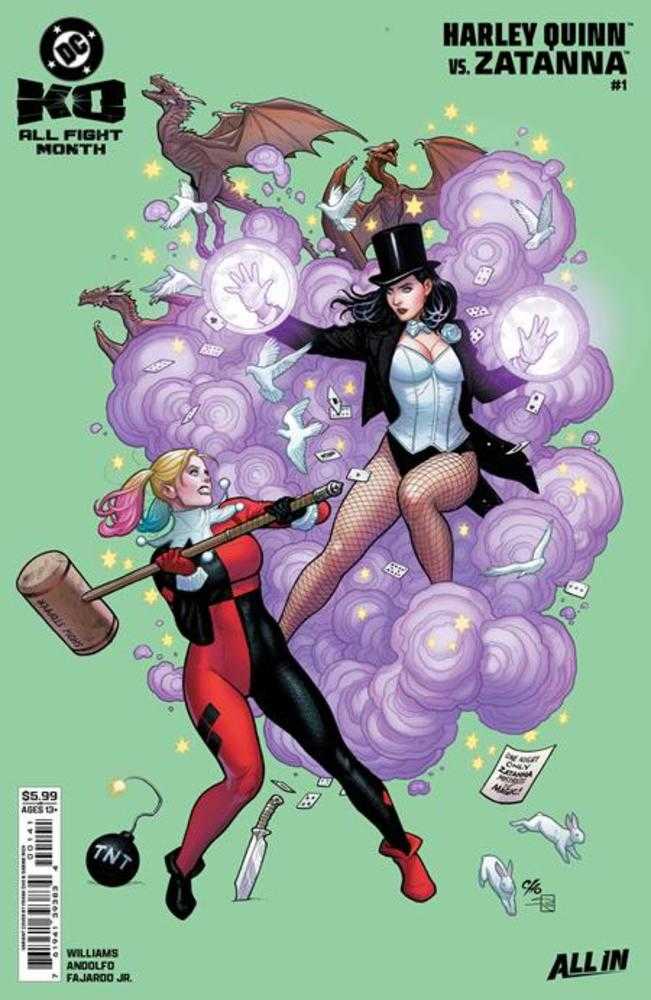 DC K.O. HARLEY QUINN VS ZATANNA #1 (ONE SHOT) COVER B FRANK CHO CARD STOCK VARIA