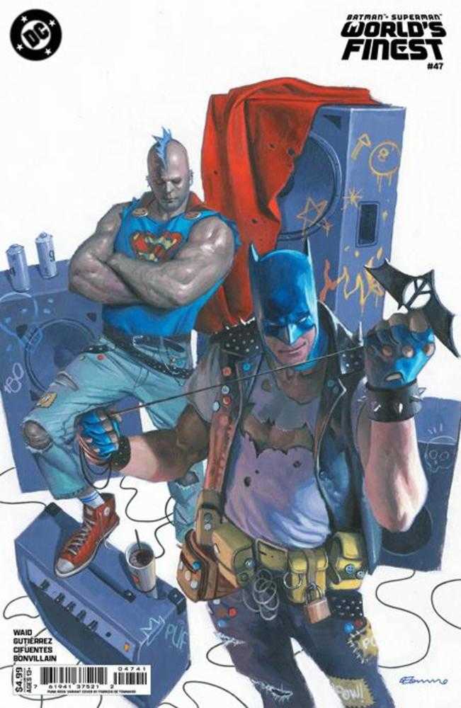 BATMAN SUPERMAN WORLDS FINEST #47 COVER E FABRIZIO DE TOMMASO PUNK ROCK CARD STOCK VARIANT
