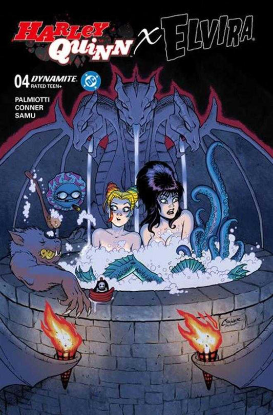 HARLEY QUINN X ELVIRA #4 COVER A AMANDA CONNER HOT TUB (2026) Comic