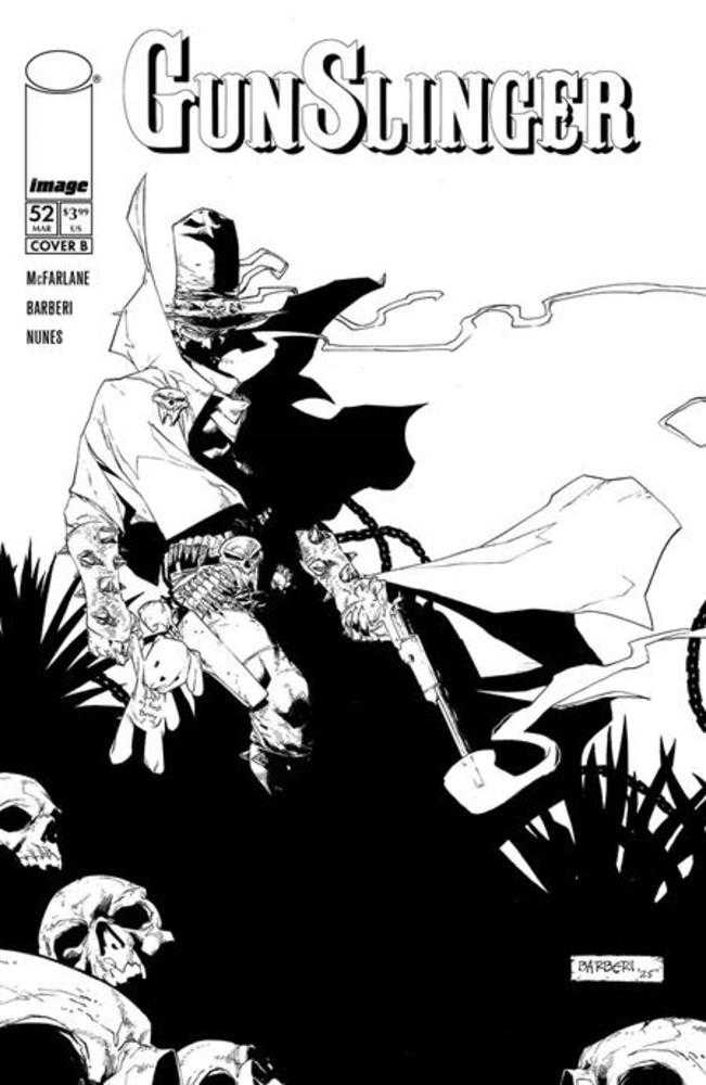 GUNSLINGER SPAWN #52 COVER B CARLO BARBERI VIRGIN BW VARIANT (Image 2026) Comic