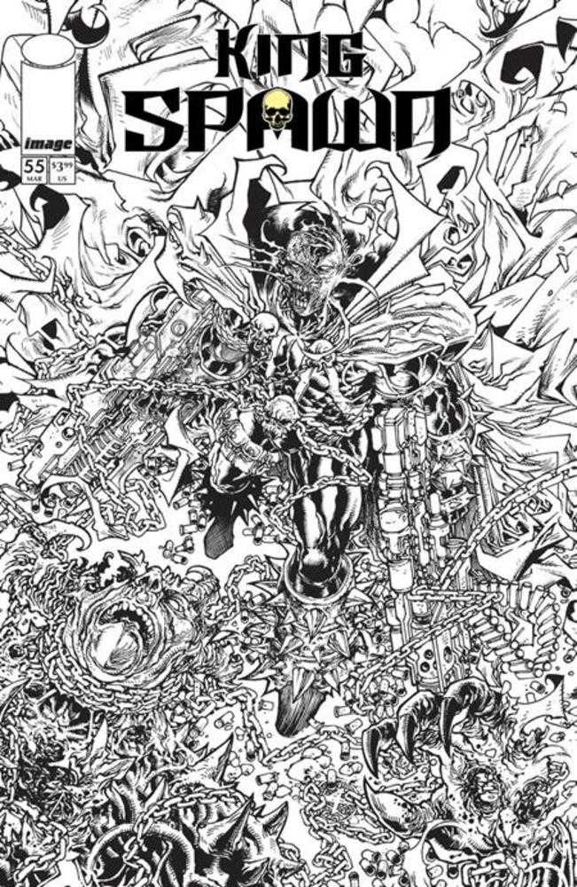 KING SPAWN #55 COVER B HARVEY TOLIBAO BLACK & WHITE VARIANT (Image 2026) Comic