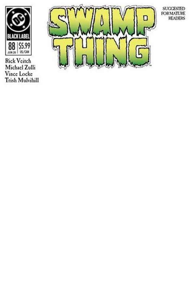 SWAMP THING 1989 #1 COVER C BLANK CARD STOCK VARIANT (MATURE) (DC 2026) Comic