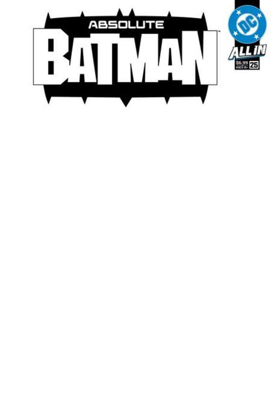 ABSOLUTE BATMAN #25 COVER E BLANK CARD STOCK VARIANT (DC 2026) 1st Print Comic