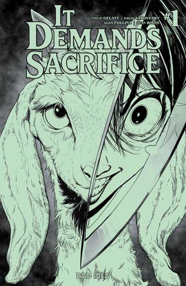 IT DEMANDS SACRIFICE #1 COVER J ADAM POLLINA GLOW IN THE DARK VARIANT