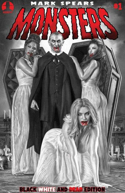 MARK SPEARS MONSTERS #1 7 TH PRINTING BLACK WHITE & DEAD EDITION COVER C