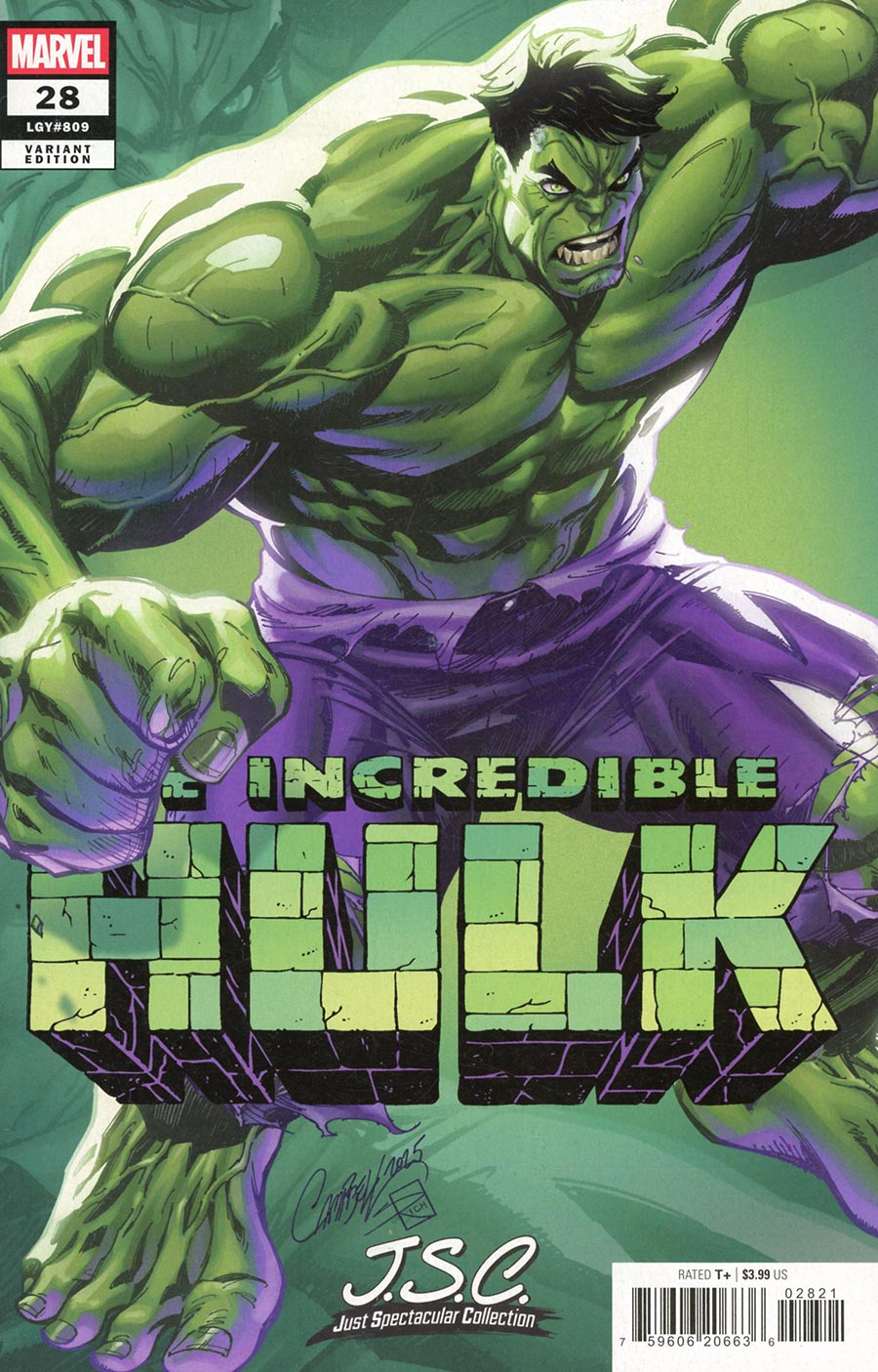 INCREDIBLE HULK #28 J. SCOTT CAMPBELL JUST SPECTACULAR COLLECTION VARIANT