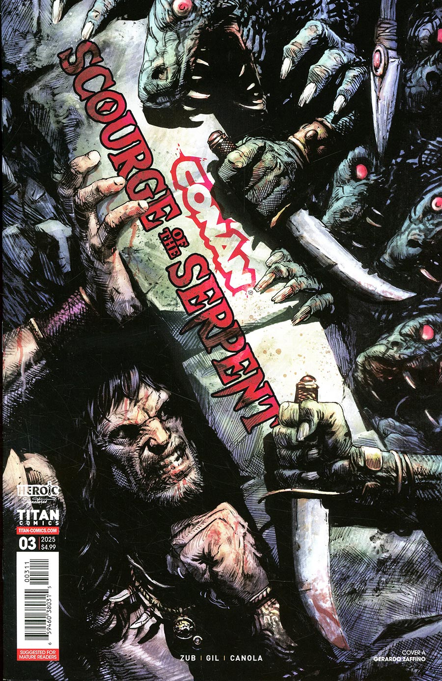 CONAN THE BARBARIAN SCOURGE OF THE SERPENT #3 (OF 4) COVER A GERARDO ZAFFINO VARIANT (MATURE)