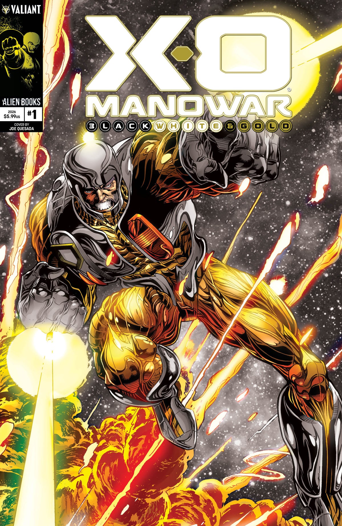 X O MANOWAR: BLACK, WHITE & GOLD #1 VARIANT B (QUESADA BLACK, WHITE & GOLD VARIA