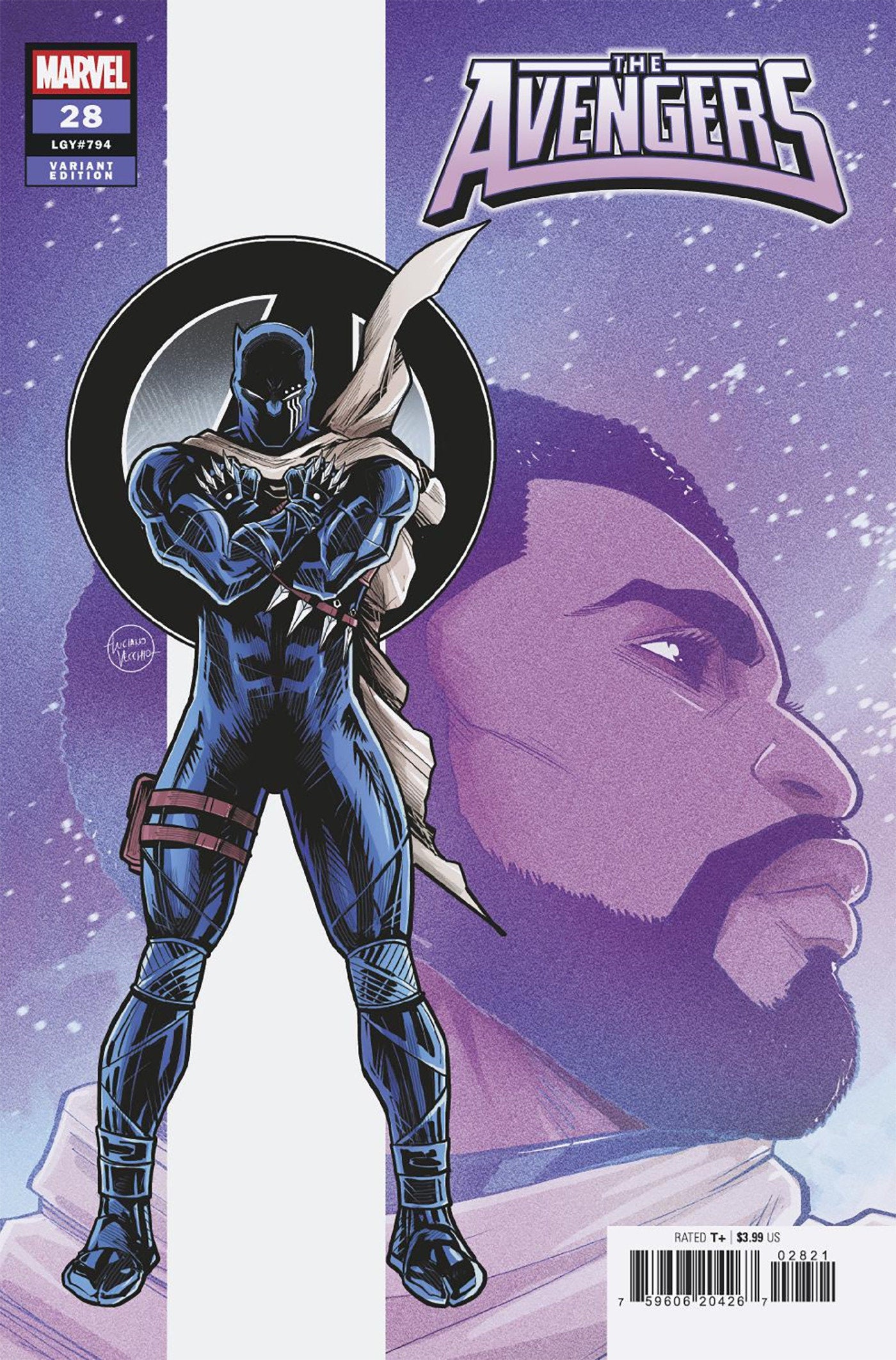 AVENGERS #28 LUCIANO VECCHIO BLACK PANTHER VARIANT [DOOM]