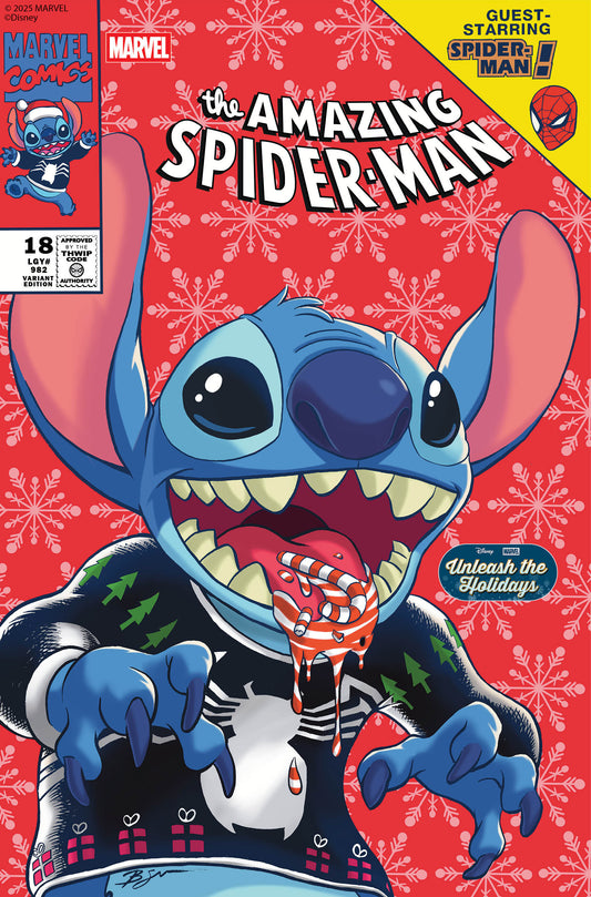 AMAZING SPIDER-MAN #18 BEN SU DISNEY STITCH UNLEASH THE HOLIDAYS VARIANT (2025)