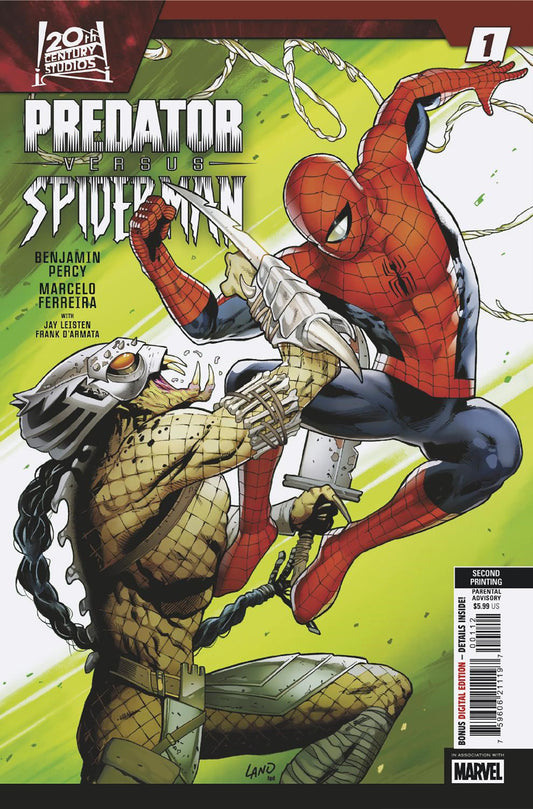 PREDATOR VS. SPIDER-MAN #1 GREG LAND 2ND PRINT VARIANT