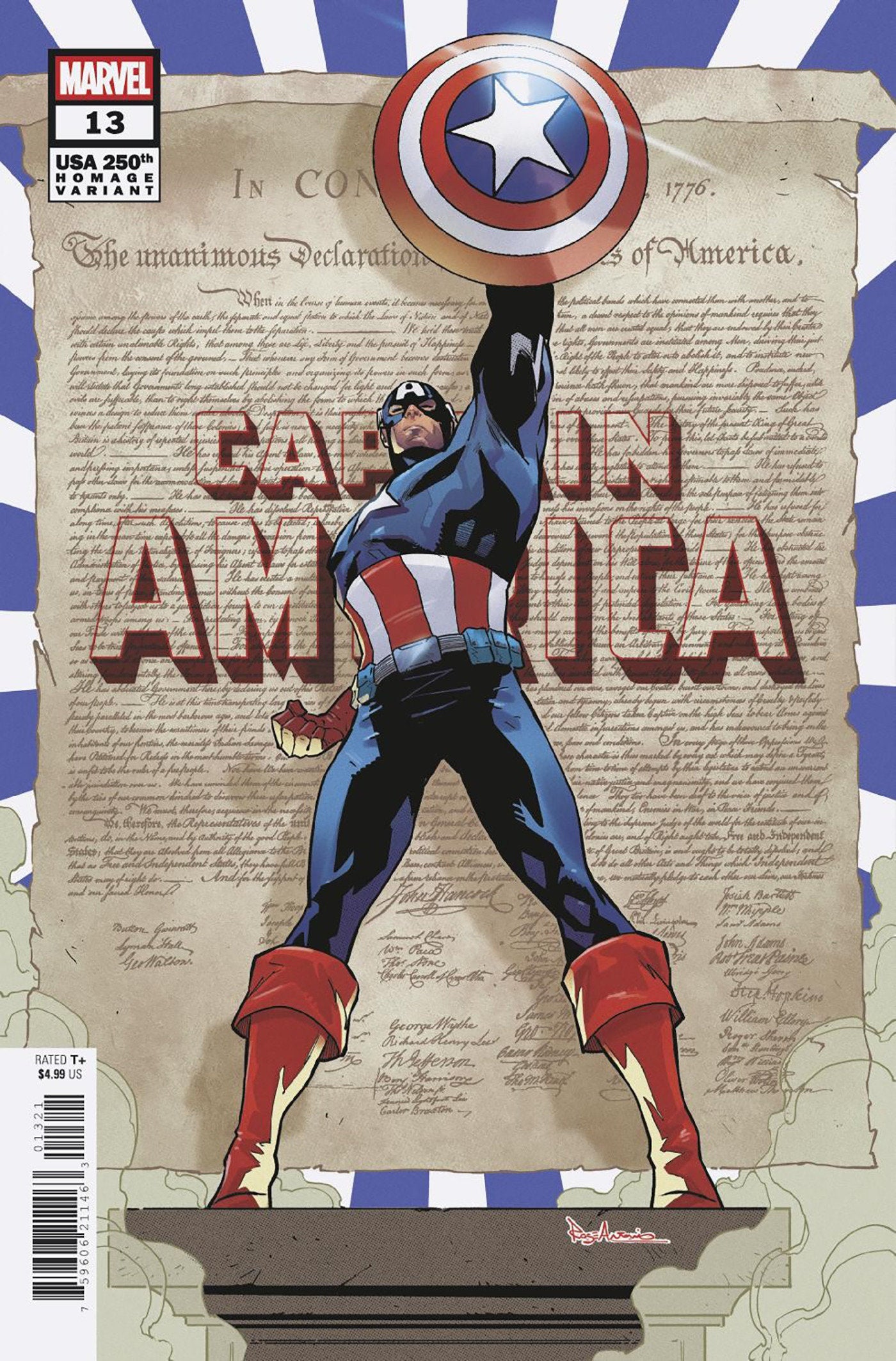 CAPTAIN AMERICA #13 ROGE ANTONIO 250 TH HOMAGE VARIANT [ARM] (Marvel 2026) Comic