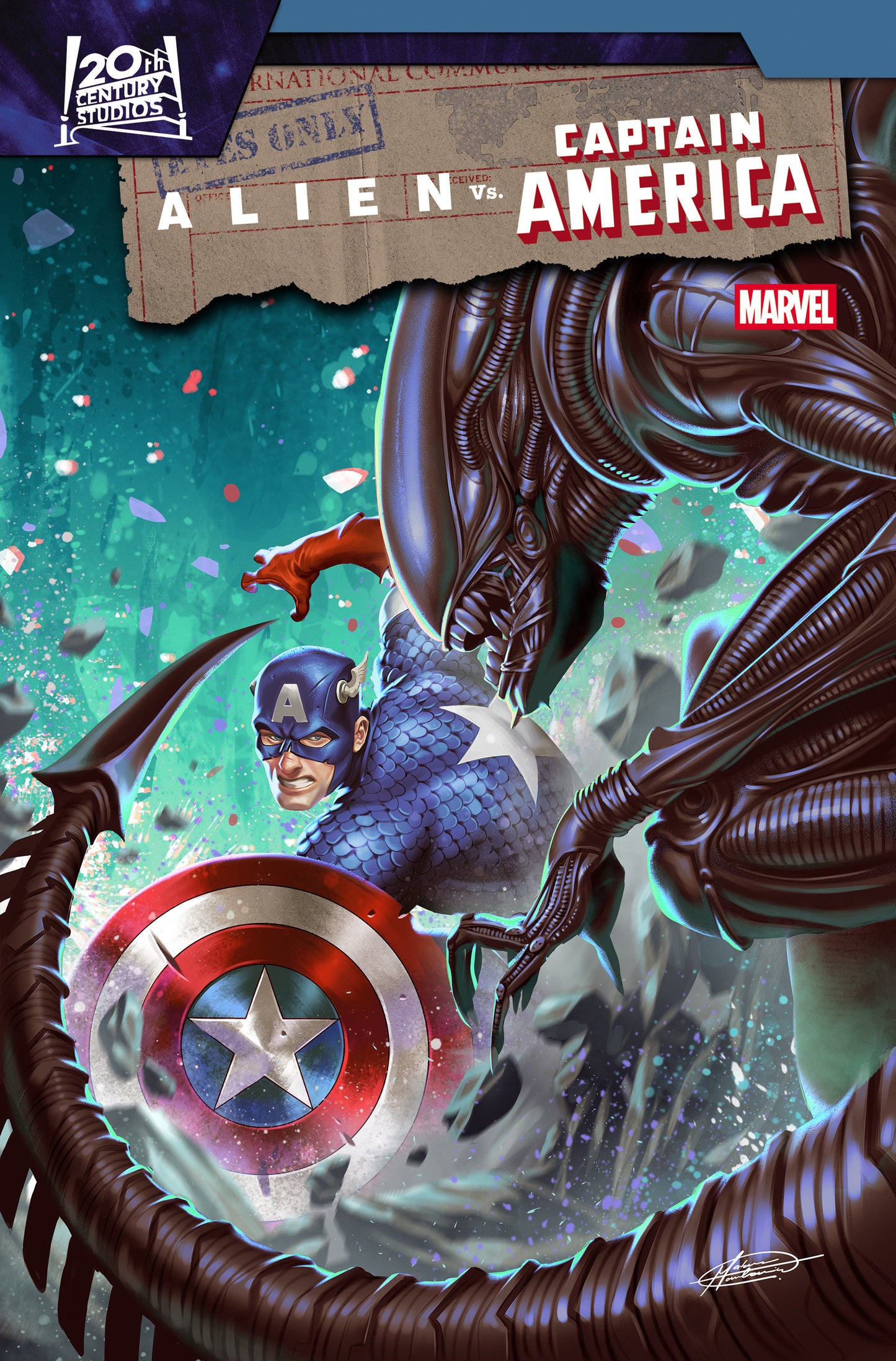 ALIEN VS. CAPTAIN AMERICA #4 MATEUS MANHANINI VARIANT (Marvel 2026) Comic