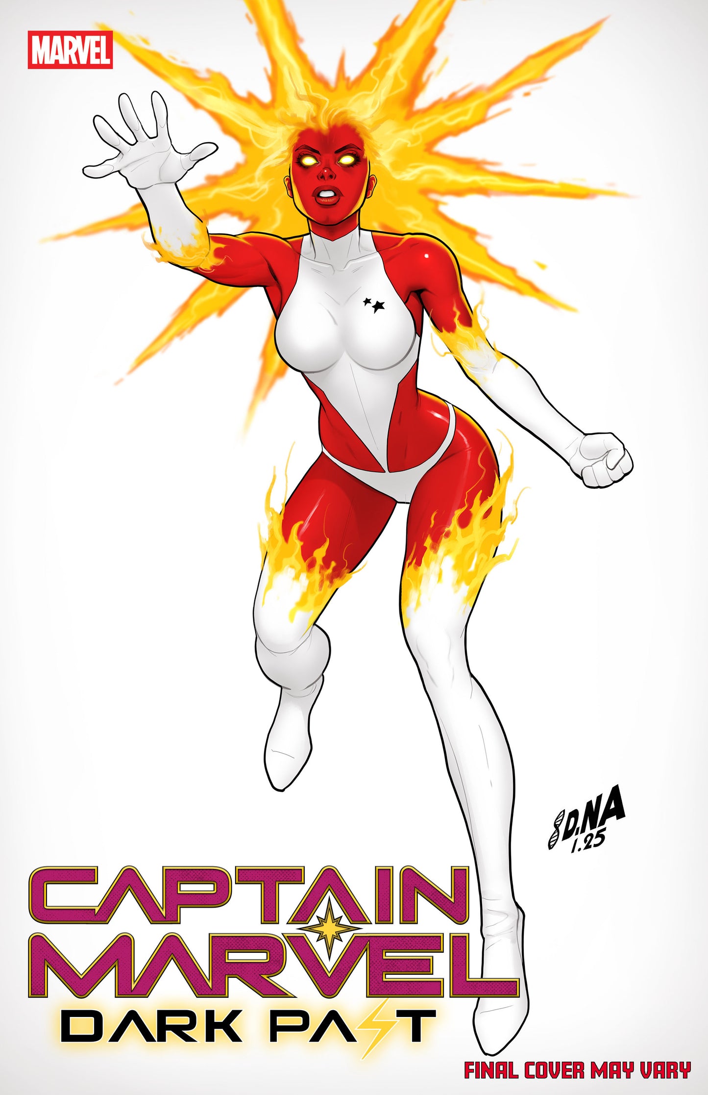 CAPTAIN MARVEL: DARK PAST #1 DAVID NAKAYAMA COLOR BLOCK WHITE VARIANT (Marvel 2026) 1st Print Comic