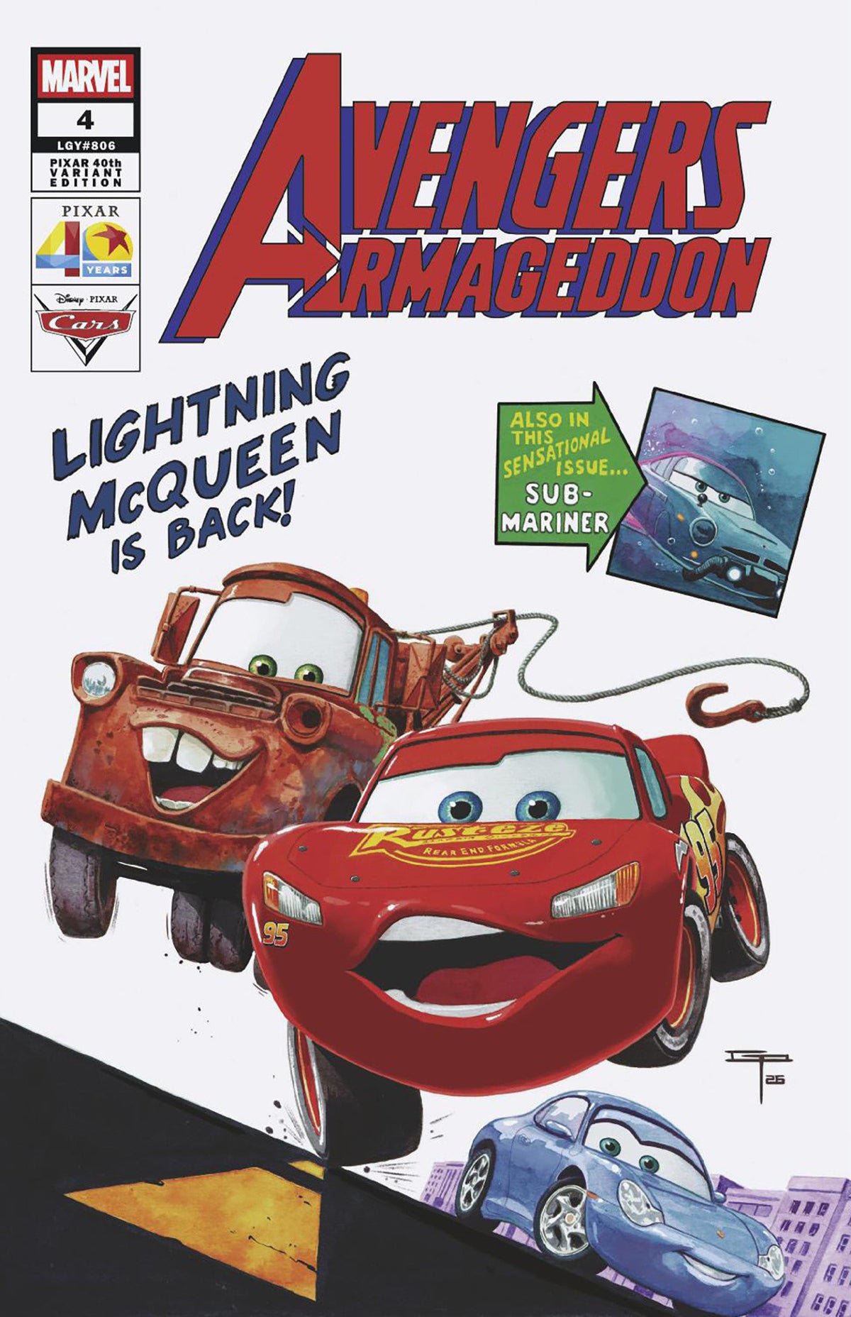 AVENGERS: ARMAGEDDON #4 GERMAN PERALTA PIXAR 40 TH VARIANT (Marvel 2026) Comic
