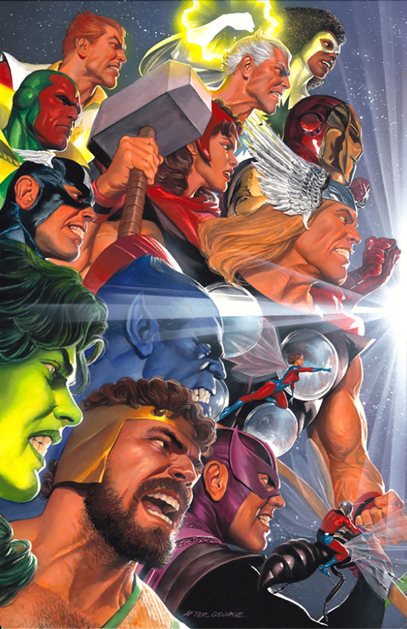 JLA/AVENGERS #3 FACSIMILE EDITION ALEX ROSS 2 PART CONNECTING VARIANT A